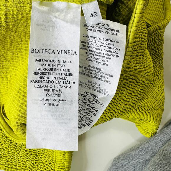 Bottega Veneta Chartreuse Seersucker Halterneck Bikini with Bag 42 / 6 - Picture 13 of 16